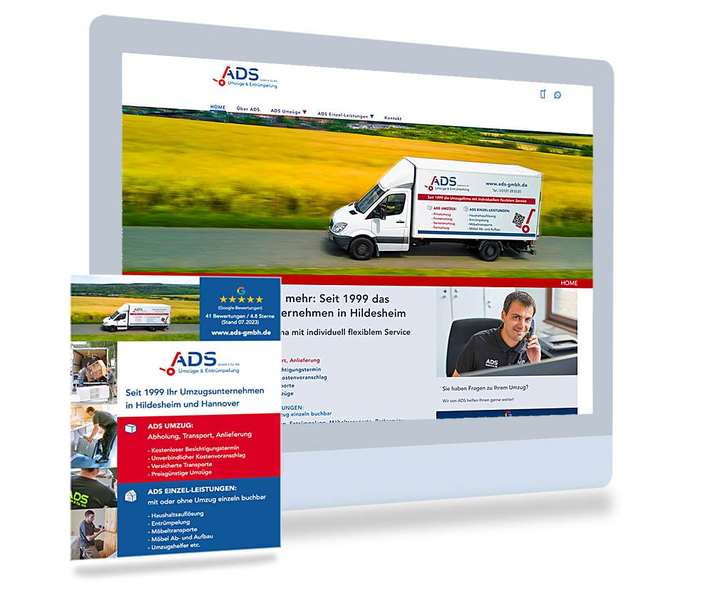 Webseitenerstellung, SEO-Analyse und SEO-Betreuung für ADS-Umzugsunternehmen in Hildesheim