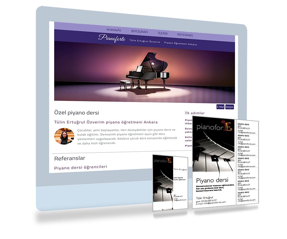 Klavierlehrerin: Webdesign mit Unternehmensprofil und Suchmaschinenoptimierung